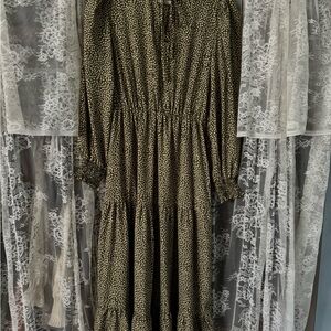 Elegant Black and White Polka Dot Dress